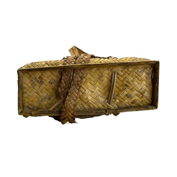 Vintage Handcrafted Philipines Natural Woven Straw Pasikin Basktet Size S - Picture 7 of 9